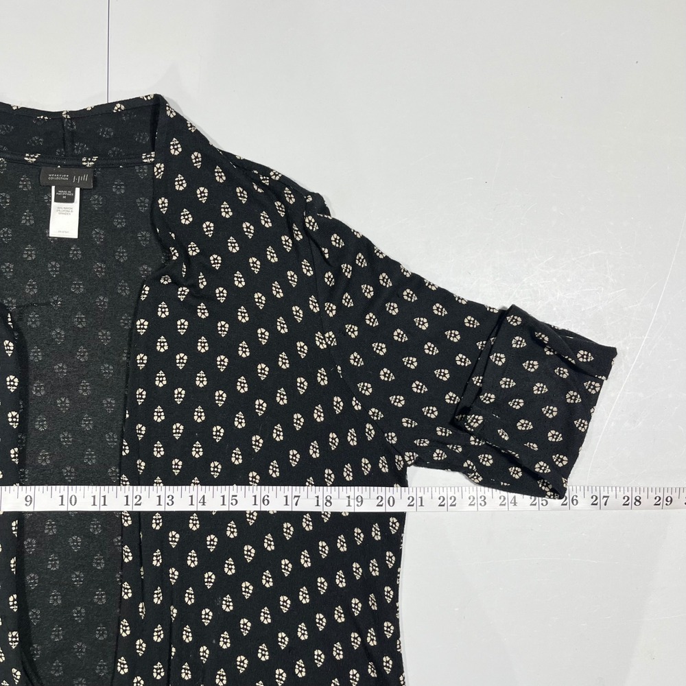 J. Jill Wearever Geometric Print Open Front Cardigan Knit Top Women Medium Flowy - Picture 5 of 8